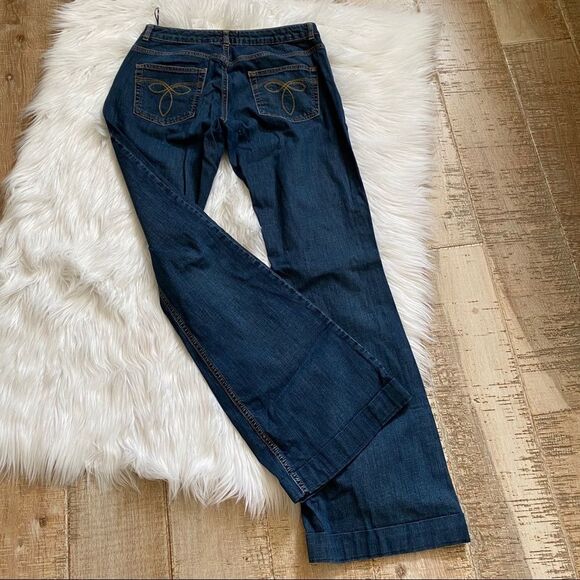 Ted Baker low rise medium wash boot cut denim jeans in size 6 - Picture 3 of 13